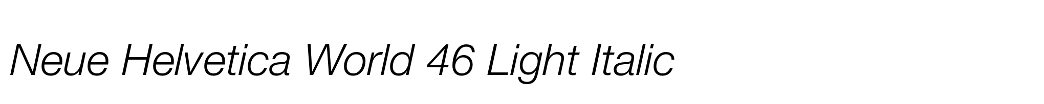 Neue Helvetica World 46 Light Italic image